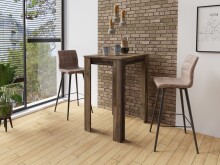 Bistrostuhl >SIMONE< (2er-Set) in braun aus Microfaser - 42x103x51cm (BxHxT)