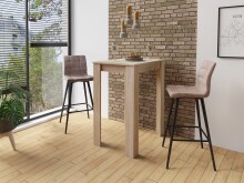 Bistrostuhl >SIMONE< (2er-Set) in braun aus Microfaser - 42x103x51cm (BxHxT)