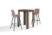 Bistrostuhl >SIMONE< (2er-Set) in braun aus Microfaser - 42x103x51cm (BxHxT)