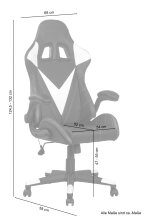 Gaming Chair >SPACE< (BxT: 68x58 cm) in schwarz/weiß - 68x58cm (BxT)
