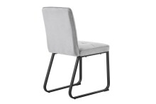 Stuhl >TALEA< (2er-Set) in hellgrau aus Microfaser - 47x88x59cm (BxHxT)