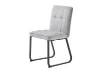 Stuhl >TALEA< (2er-Set) in hellgrau aus Microfaser - 47x88x59cm (BxHxT)