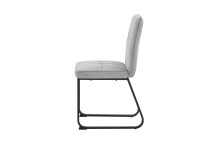 Stuhl >TALEA< (2er-Set) in hellgrau aus Microfaser - 47x88x59cm (BxHxT)