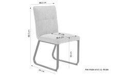 Stuhl >TALEA< (2er-Set) in hellgrau aus Microfaser - 47x88x59cm (BxHxT)