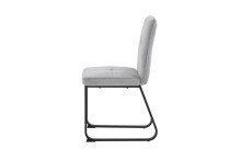 Stuhl >TALEA< (2er-Set) in hellgrau aus Microfaser - 47x88x59cm (BxHxT)