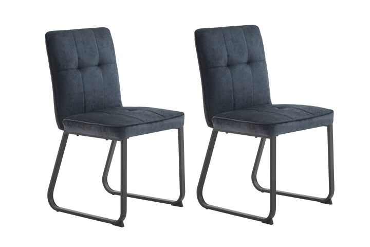 Stuhl >TALEA< (2er-Set) in grau aus Microfaser - 47x88x59cm (BxHxT)