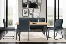 Stuhl >TALEA< (2er-Set) in grau aus Microfaser -...