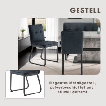 Stuhl >TALEA< (2er-Set) in grau aus Microfaser - 47x88x59cm (BxHxT)