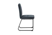 Stuhl >TALEA< (2er-Set) in grau aus Microfaser - 47x88x59cm (BxHxT)