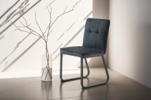 Stuhl >TALEA< (2er-Set) in grau aus Microfaser - 47x88x59cm (BxHxT)