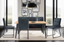 Stuhl >TALEA< (2er-Set) in grau aus Microfaser - 47x88x59cm (BxHxT)