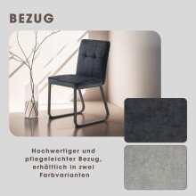 Stuhl >TALEA< (2er-Set) in grau aus Microfaser - 47x88x59cm (BxHxT)