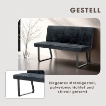 Bank >TALEA< (BxHxT: 140x92x59 cm) in grau aus Microfaser - 140x92x59cm (BxHxT)