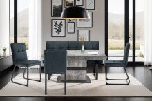 Bank >TALEA< (BxHxT: 140x92x59 cm) in grau aus Microfaser - 140x92x59cm (BxHxT)
