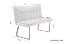 Bank >TALEA< (BxHxT: 140x92x59 cm) in grau aus Microfaser - 140x92x59cm (BxHxT)