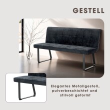 Bank >TALEA< (BxHxT: 160x92x59 cm) in grau aus Microfaser - 160x92x59cm (BxHxT)