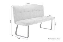 Bank >TALEA< (BxHxT: 160x92x59 cm) in grau aus Microfaser - 160x92x59cm (BxHxT)