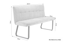 Bank >TALEA< (BxHxT: 160x92x59 cm) in hellgrau - 160x92x59 (BxHxT)