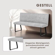 Bank >TALEA< (BxHxT: 160x92x59 cm) in hellgrau - 160x92x59 (BxHxT)