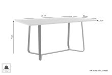 Esstisch >TALEA< (BxHxT: 160x76x90 cm) in Old Style - 160x76x90cm (BxHxT)