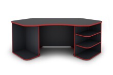 Schreibtisch >THANATOS< (BxHxT: 198x76x85 cm) in anthrazit/rot
