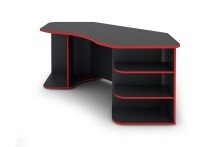 Schreibtisch >THANATOS< (BxHxT: 198x76x85 cm) in anthrazit/rot
