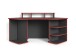 Regal-Schreibtisch >THANATOS< (BxHxT: 198x93,5x85 cm) in schwarz/rot