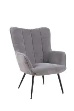 Sessel >UTA< (BxHxT: 72x97x80 cm) in grau aus Cord...