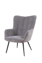 Sessel >UTA< (BxHxT: 72x97x80 cm) in grau aus Cord - 72x97x80cm (BxHxT)