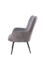 Sessel >UTA< (BxHxT: 72x97x80 cm) in grau aus Cord - 72x97x80cm (BxHxT)