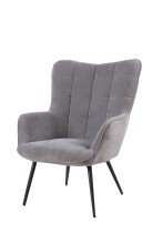 Sessel >UTA< (BxHxT: 72x97x80 cm) in grau aus Cord - 72x97x80cm (BxHxT)