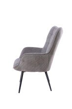 Sessel >UTA< (BxHxT: 72x97x80 cm) in grau aus Cord - 72x97x80cm (BxHxT)