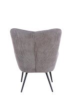 Sessel >UTA< (BxHxT: 72x97x80 cm) in grau aus Cord - 72x97x80cm (BxHxT)