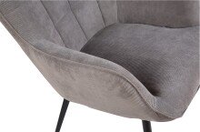 Sessel >UTA< (BxHxT: 72x97x80 cm) in grau aus Cord - 72x97x80cm (BxHxT)