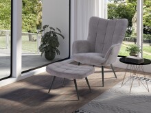Sessel >UTA< (BxHxT: 72x97x80 cm) in grau aus Cord - 72x97x80cm (BxHxT)