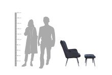 Sessel >UTA< (BxHxT: 72x97x80 cm) in schwarz aus Samt - 72x97x80cm (BxHxT)