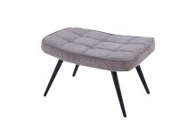 Hocker >UTA< (BxHxT: 60x39x41 cm) in grau aus Cord - 60x39x41cm (BxHxT)