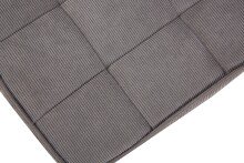 Hocker >UTA< (BxHxT: 60x39x41 cm) in grau aus Cord - 60x39x41cm (BxHxT)