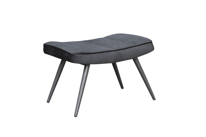 Hocker >UTA< (BxHxT: 60x39x41 cm) in schwarz aus Samt - 60x39x41cm (BxHxT)