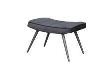 Hocker >UTA< (BxHxT: 60x39x41 cm) in schwarz aus Samt - 60x39x41cm (BxHxT)