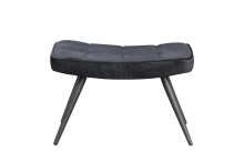 Hocker >UTA< (BxHxT: 60x39x41 cm) in schwarz aus Samt - 60x39x41cm (BxHxT)