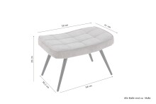 Hocker >UTA< (BxHxT: 60x39x41 cm) in schwarz aus Samt - 60x39x41cm (BxHxT)