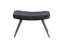 Hocker >UTA< (BxHxT: 60x39x41 cm) in schwarz aus Samt - 60x39x41cm (BxHxT)