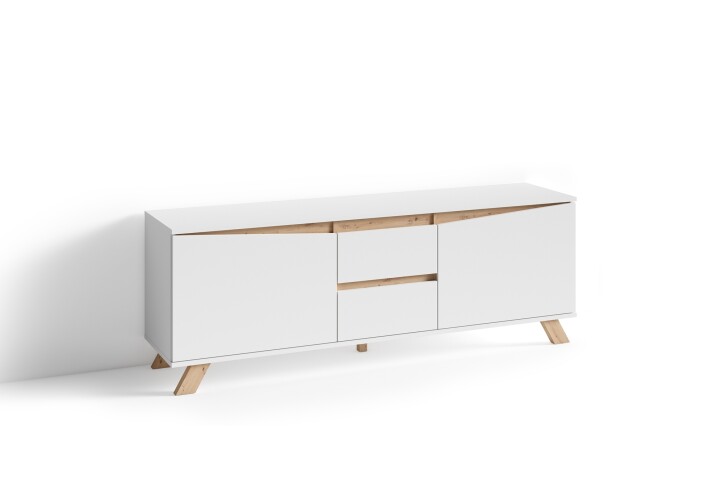 Sideboard >VALENTIN< (BxHxT: 160x80x38 cm) in weiß - 160x76x38cm (BxH,  239,95 €