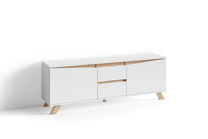 TV-Board >VALENTIN< (BxHxT: 160x60x38 cm) in weiß - 160x60x38cm (BxHxT)