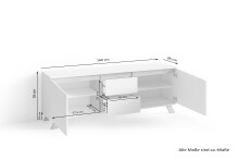 TV-Board >VALENTIN< (BxHxT: 160x55x38 cm) in weiß - 160x55x38cm (BxHxT)