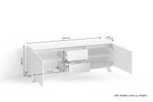 TV-Board >VALENTIN< (BxHxT: 160x60x38 cm) in weiß - 160x60x38cm (BxHxT)