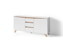 Sideboard >VALENTIN< (BxHxT: 160x80x38 cm) in weiß - 160x76x38cm (BxHxT)