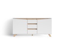 Sideboard >VALENTIN< (BxHxT: 160x80x38 cm) in weiß - 160x76x38cm (BxHxT)