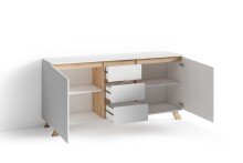 Sideboard >VALENTIN< (BxHxT: 160x80x38 cm) in weiß - 160x76x38cm (BxHxT)